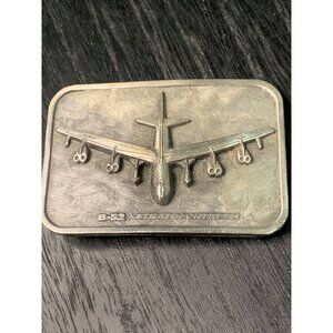 Vintage B-52 Stratofortress Airplane Pewter Belt Buckle